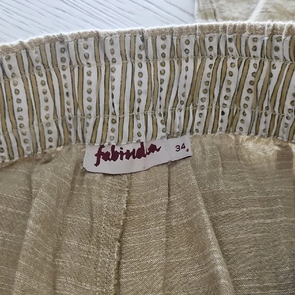 Fabindia Beige Linen Pants Size 34 Drawstring Like New Condition - Picture 2 of 9